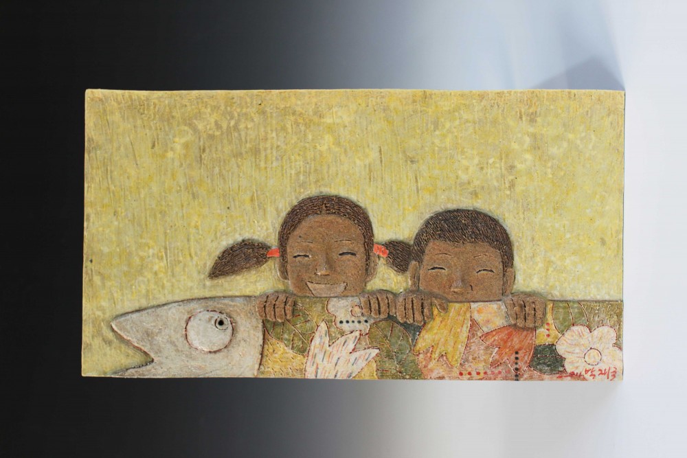 <함께 놀아요> 혼합토, 점토안료, 1230 ℃ 소성, 2011