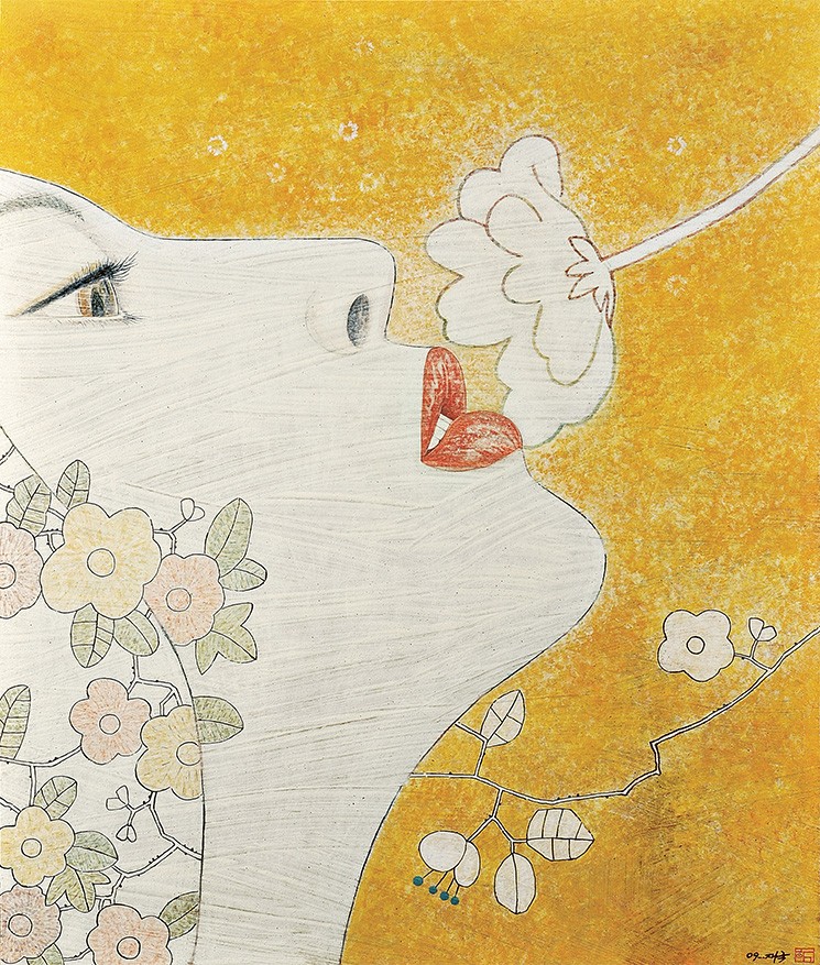 <향기> 혼합토, 점토안료, 1230℃ 소성, 2013