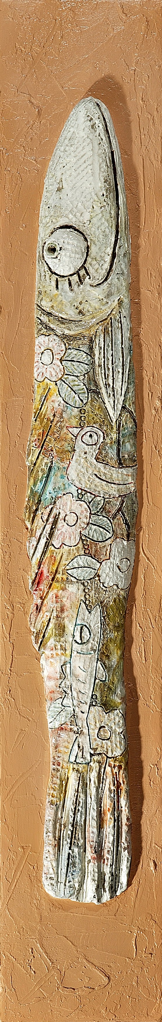 <꿈을 향해> 혼합토,점토안료,나무 1230℃ 소성 2011