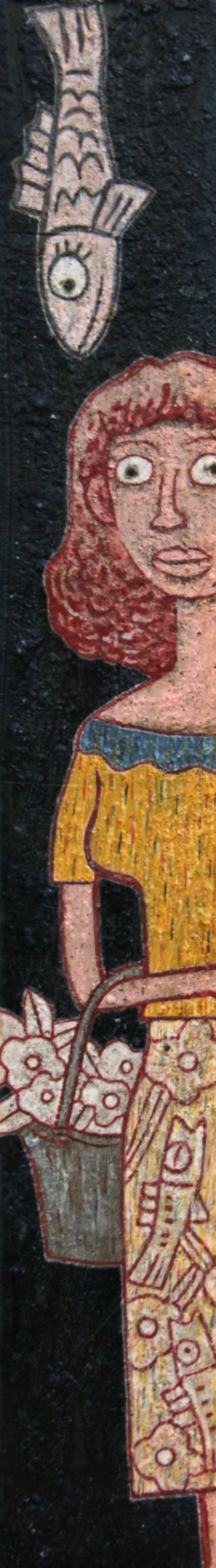 <향기> 혼합토,점토안료 1230℃소성 2013