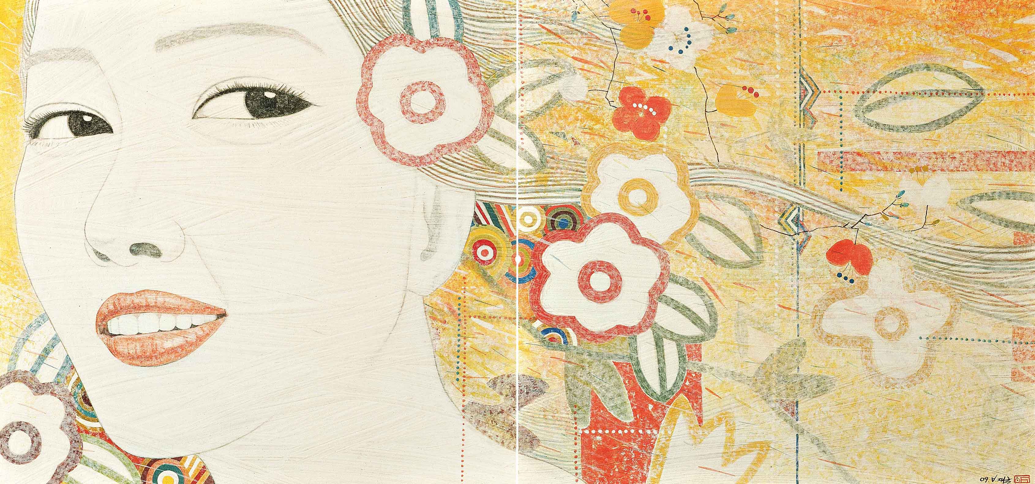 <향기> 분청토,점토안료,1220℃소성 2009